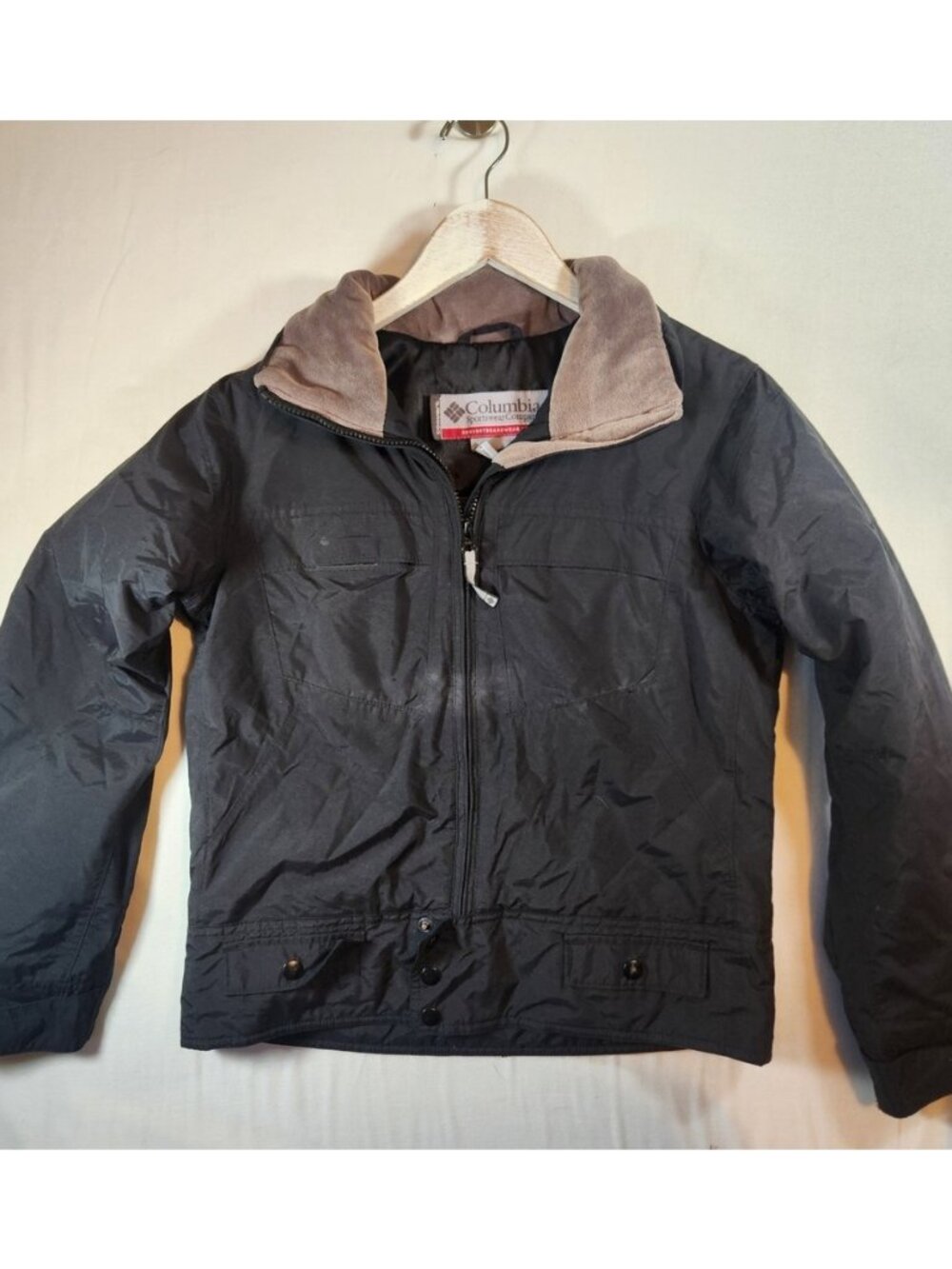 Y2k Columbia Convert Snowboard Jacket Womens Small Black Fleece Lined coat